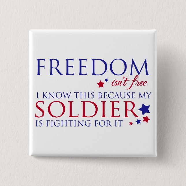 Freedom isn't Free 2 Inch Square Button (Front)