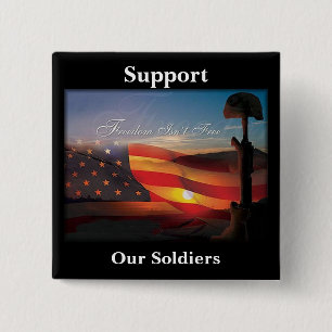 "Freedom Isn't Free" 2 Inch Square Button