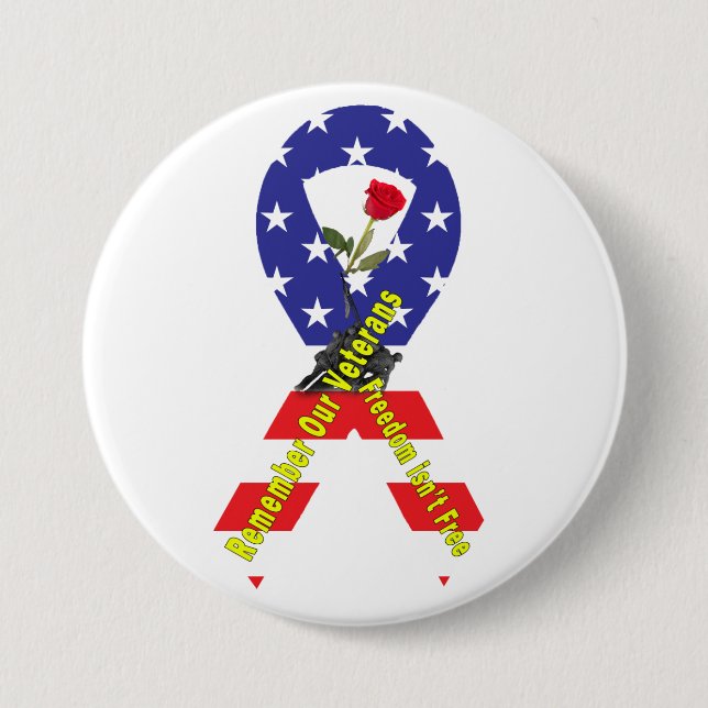 Freedom isn't Free 3 Inch Round Button (Front)