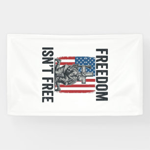 Freedom Isnt Free Patriotic Soldier Memorial Banner