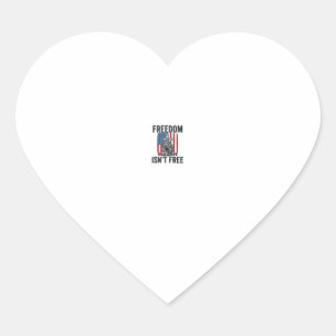 Freedom Isnt Free Patriotic Soldier Memorial Heart Sticker