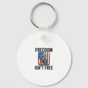 Freedom Isnt Free Patriotic Soldier Memorial Keychain