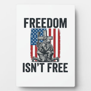 Freedom Isnt Free Patriotic Soldier Memorial Plaque