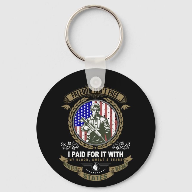 Freedom Isn't Free Veteran Keychain (Front)