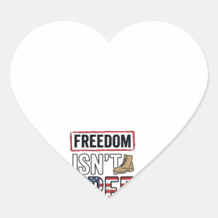 Freedom Isnt Free Vintage Patriotic Shirt Design_1 Heart Sticker