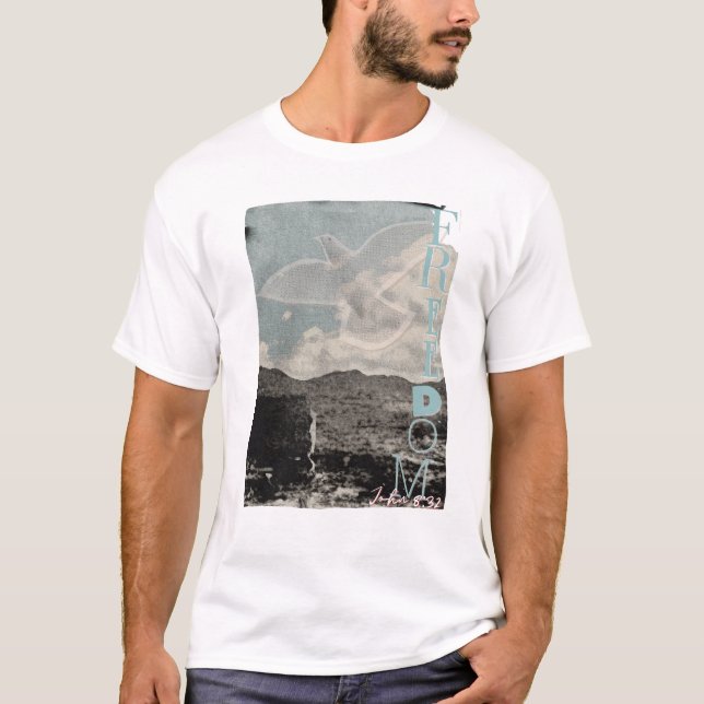 FREEDOM Jesus Christian Bible Verse John 8 T-Shirt (Devant)