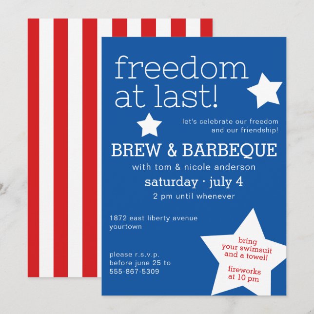 Freedom | July 4 | Independence Day Invitation (Front/Back)