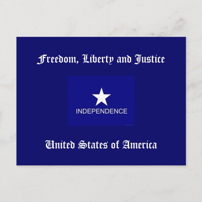 Freedom, Liberty and Justice Postcard (Front)