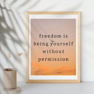 Freedom life quote motivation poster 