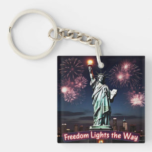 "Freedom Lights the Way" Statue of Liberty Keychain