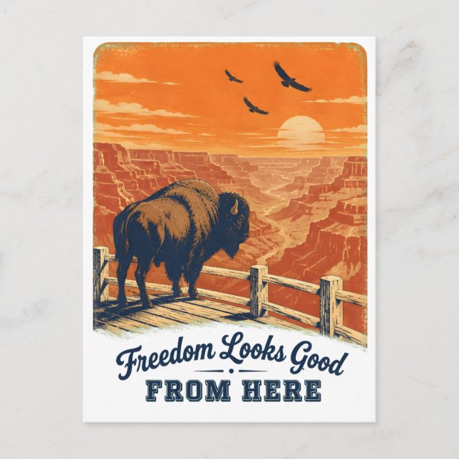 Freedom Looks Good Canyon Postcard (Front)