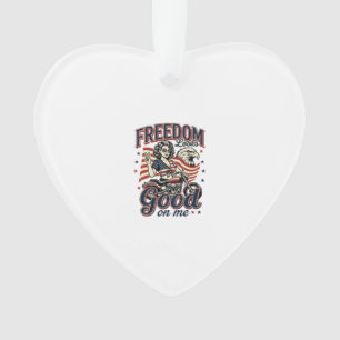 Freedom Looks Good Patriotic Vintage Eagle Ornament