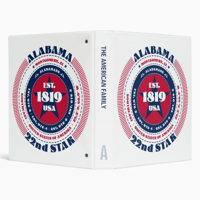 Freedom Loyalty Unity Alabama Circle Custom Binder (Background)