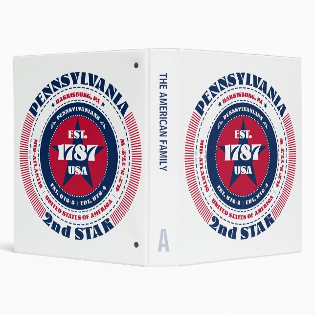 Freedom Loyalty Unity Pennsylvania Circle Custom Binder (Background)