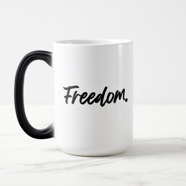 Freedom. Minimalist Black Magic Mug (Left)