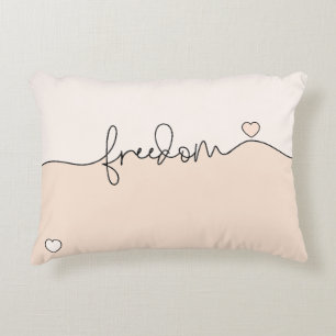 Freedom Minimalist Typography Design Accent Pillow
