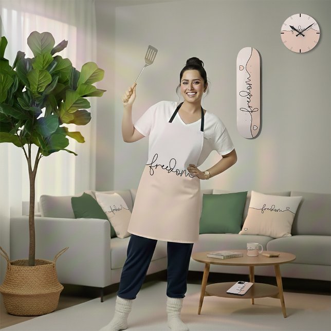 Freedom Minimalist Typography Design Apron (Creator Uploaded)