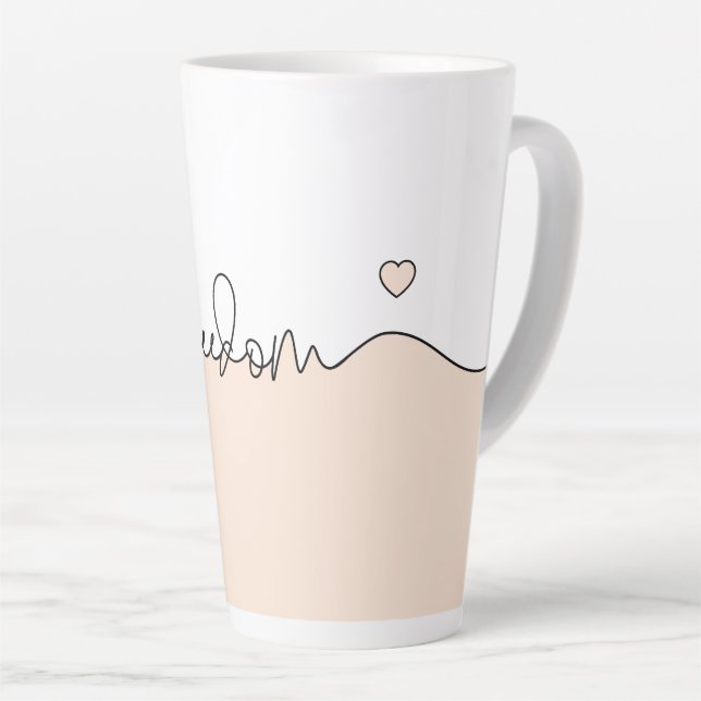 Freedom Minimalist Typography Design Latte Mug (Right Angle)