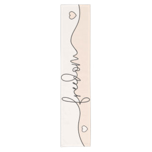Freedom Minimalist Typography Design Short Table Runner