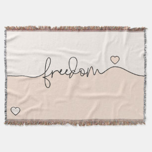 Freedom Minimalist Typography Design Throw Blanket