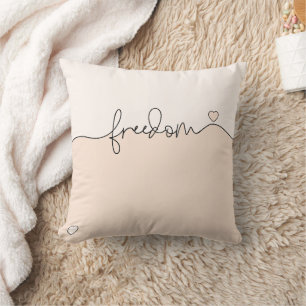 Freedom Minimalist Typography Design Throw Pillow