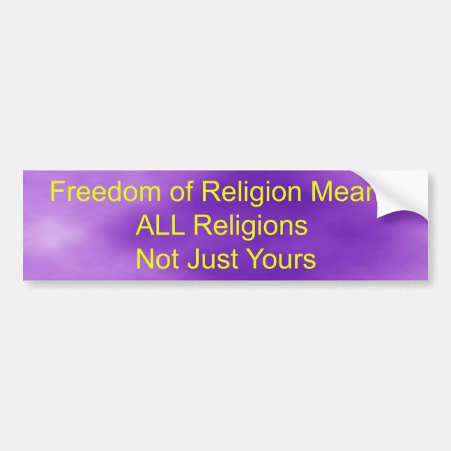 Freedom of Religion Bumper Sticker (Front)