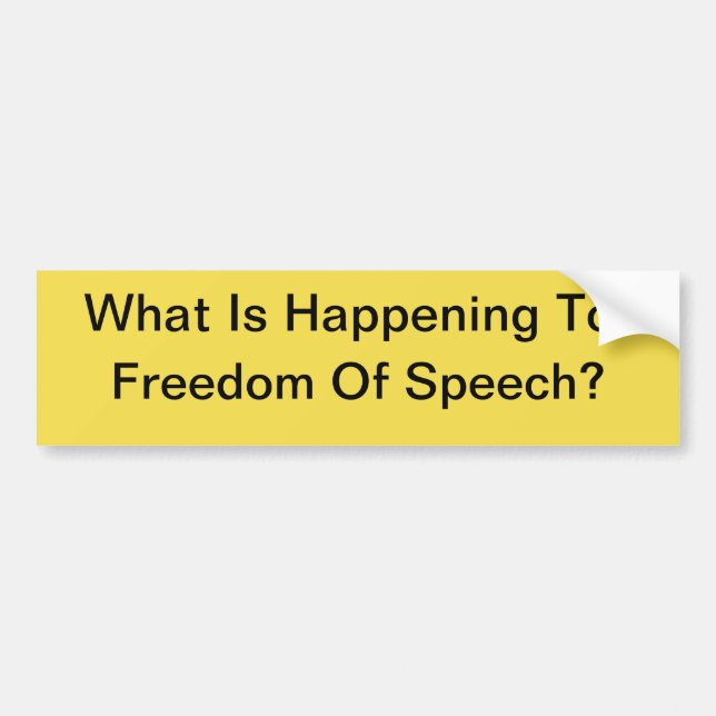 Freedom Of Speech Bumper Sticker (Front)
