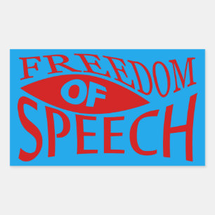 Freedom Of Speech - red 2 Sticker