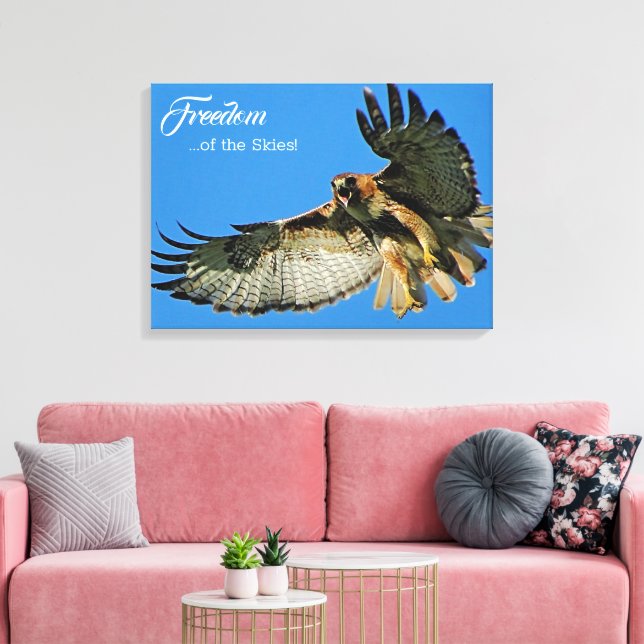 Freedom of the Skies Red-tailed Hawk Canvas Print (Insitu(LivingRoom))