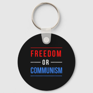 Freedom Or Communism Funny Election 2024 Trump Vs  Keychain