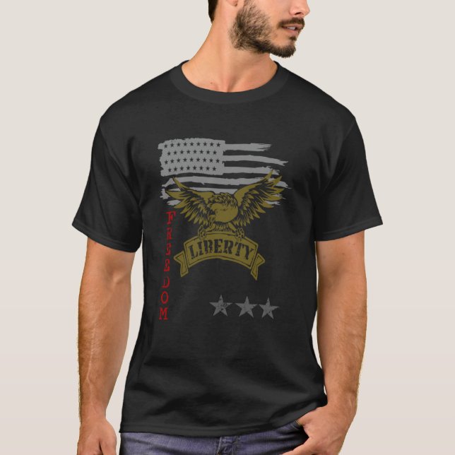 Freedom Over Fear Pro Gun USA Flag 2nd Amendment   T-Shirt (Front)
