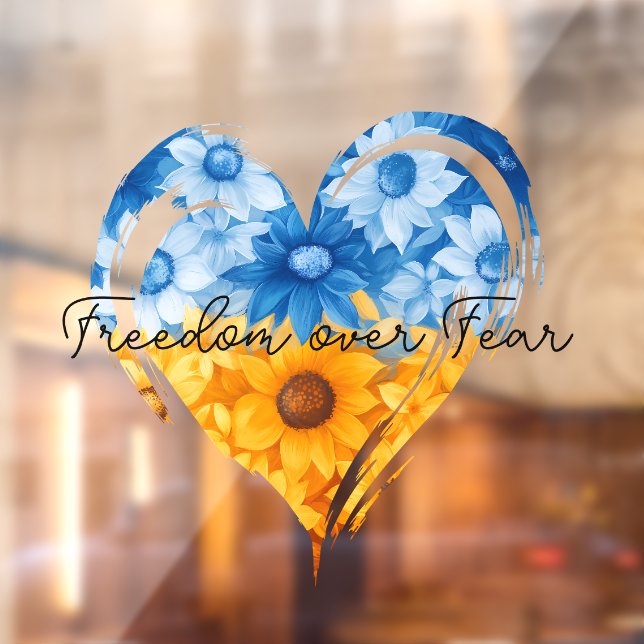 Freedom Over Fear Sunflower Heart Window Cling (Sheet 2)