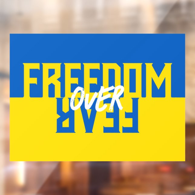 Freedom Over Fear Support Ukraine  Window Cling (Sheet 2)