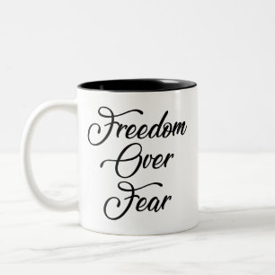 Freedom Over Fear Two-Tone Coffee Mug