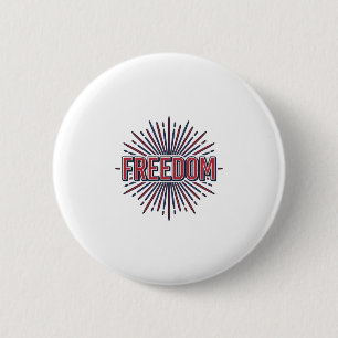 Freedom Patriotic Firework Vector Shirt Design_1 2 Inch Round Button