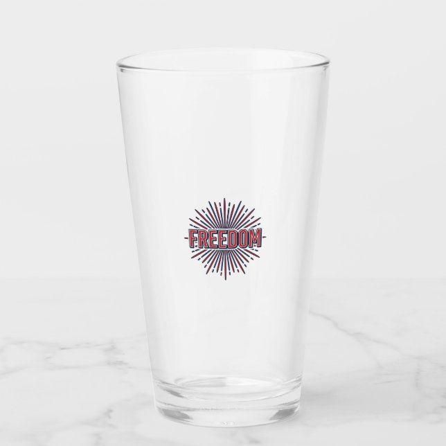 Freedom Patriotic Firework Vector Shirt Design_1 Glass (Front)