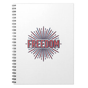 Freedom Patriotic Firework Vector Shirt Design_1 Notebook