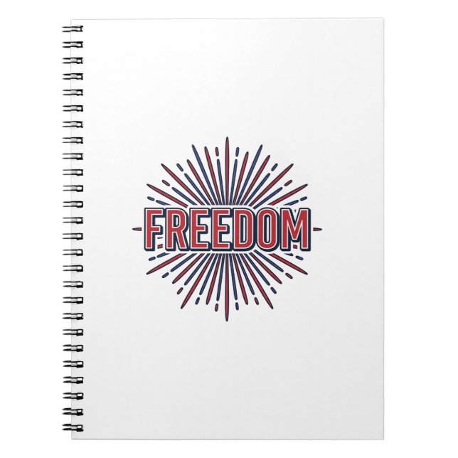 Freedom Patriotic Firework Vector Shirt Design_1 Notebook (Front)