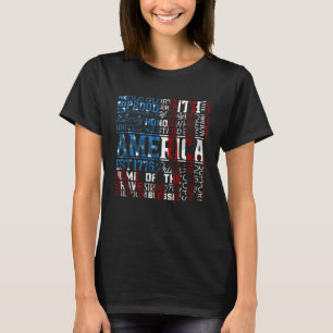 Freedom Patriotic Veteran USA Flag American Memori T-Shirt