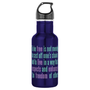 Freedom Quote custom monogram water bottle