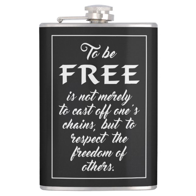 Freedom Quote custom name flask (Front)