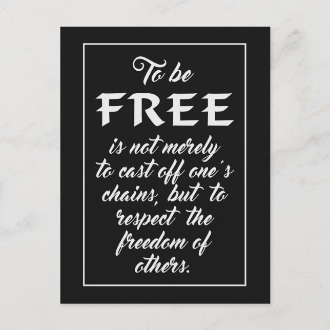 Freedom Quote postcard (Front)