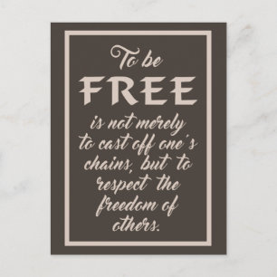Freedom Quote postcard
