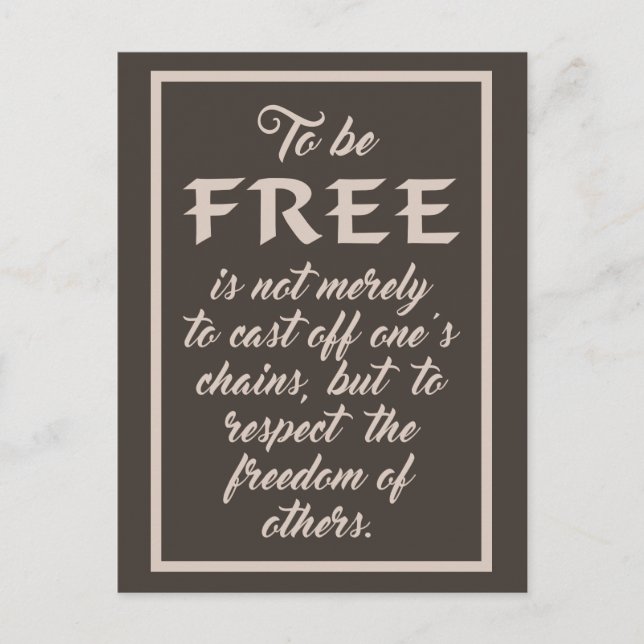 Freedom Quote postcard (Front)