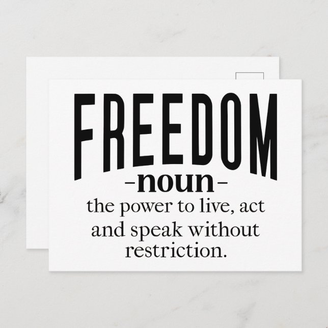 Freedom Retro Inspirational Quotes: Timeless Wisdo Postcard (Front/Back)