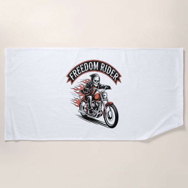 FreeDom Rider Biker Beach Towel (Front)