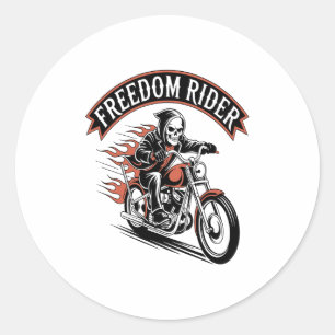 FreeDom Rider Biker Classic Round Sticker