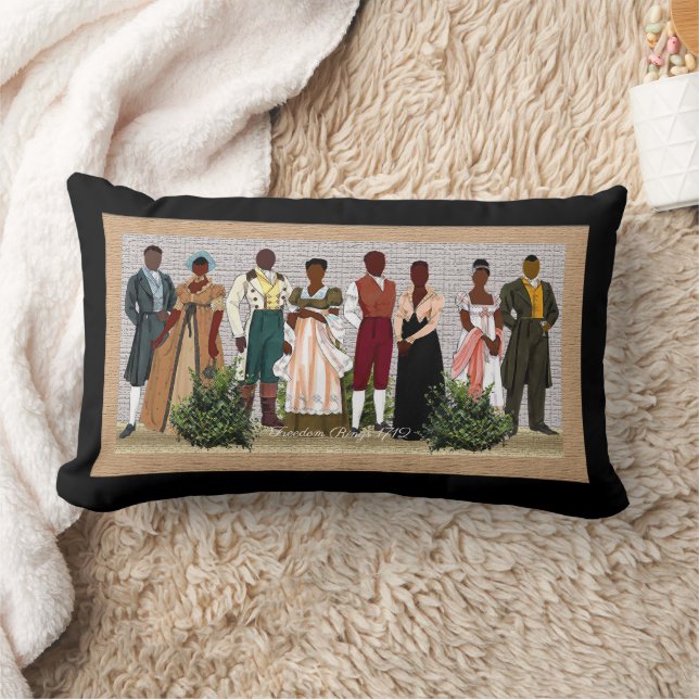 Freedom Rings 1712 • Afrocentric Lumbar Pillow (Blanket)
