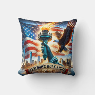 Freedom’s Holy Light Pillow – Faith, Comfort, USA 