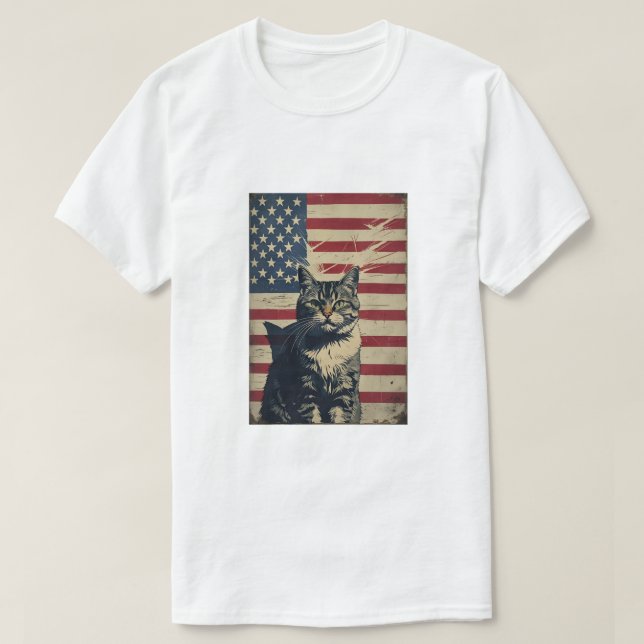 Freedom Scratcher - T-shirt Chat Patriotique (Design devant)